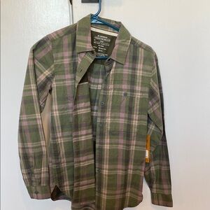 Cooperative Green and Purple Casual Button Down Shirt